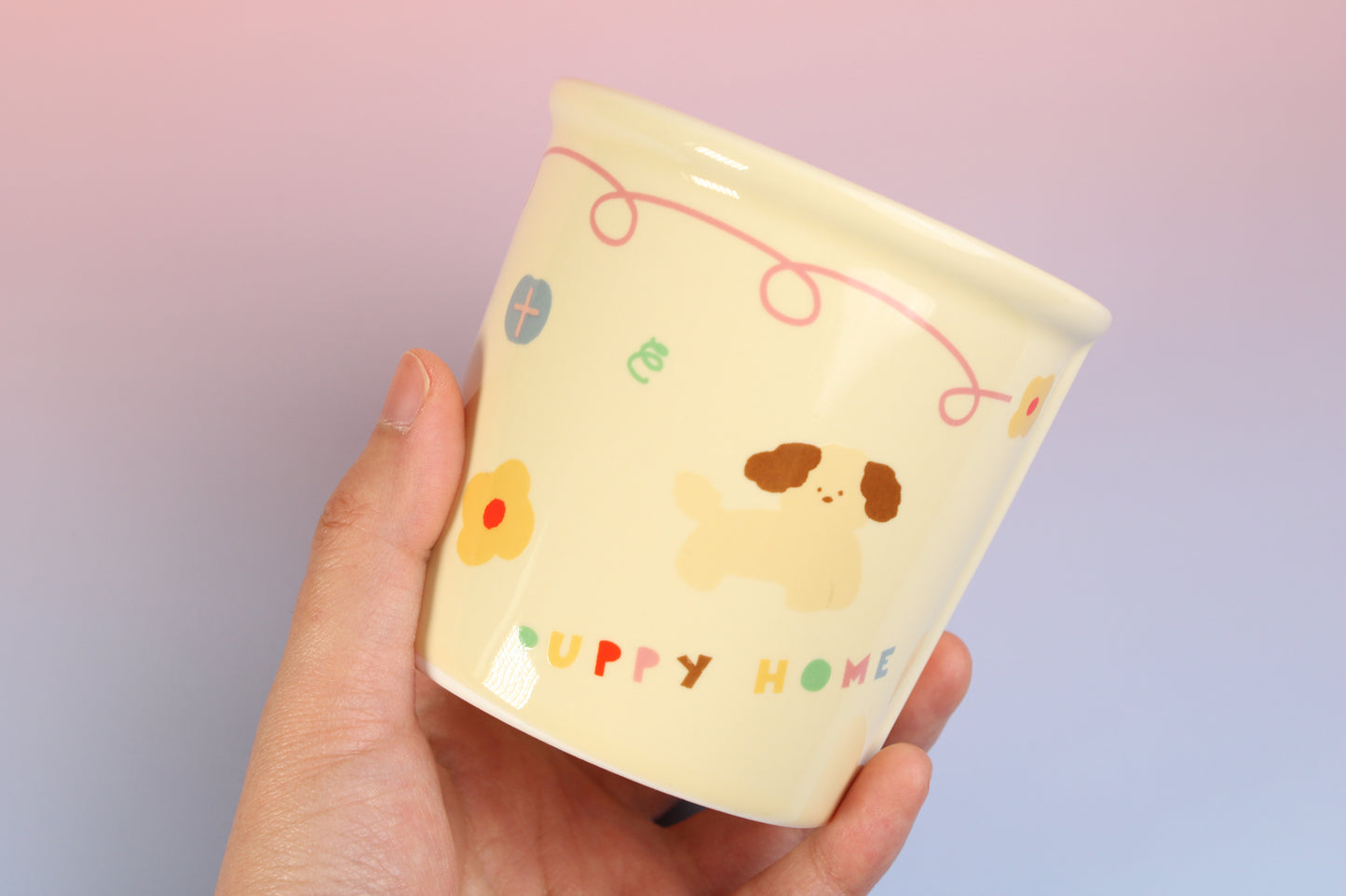 Cute Puppy Home Ceramic Mug - Kawaii Cartoon Dog Cup for Breakfast, Milk & Dessert, 9 oz