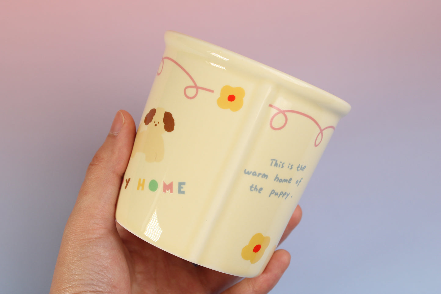 Cute Puppy Home Ceramic Mug - Kawaii Cartoon Dog Cup for Breakfast, Milk & Dessert, 9 oz