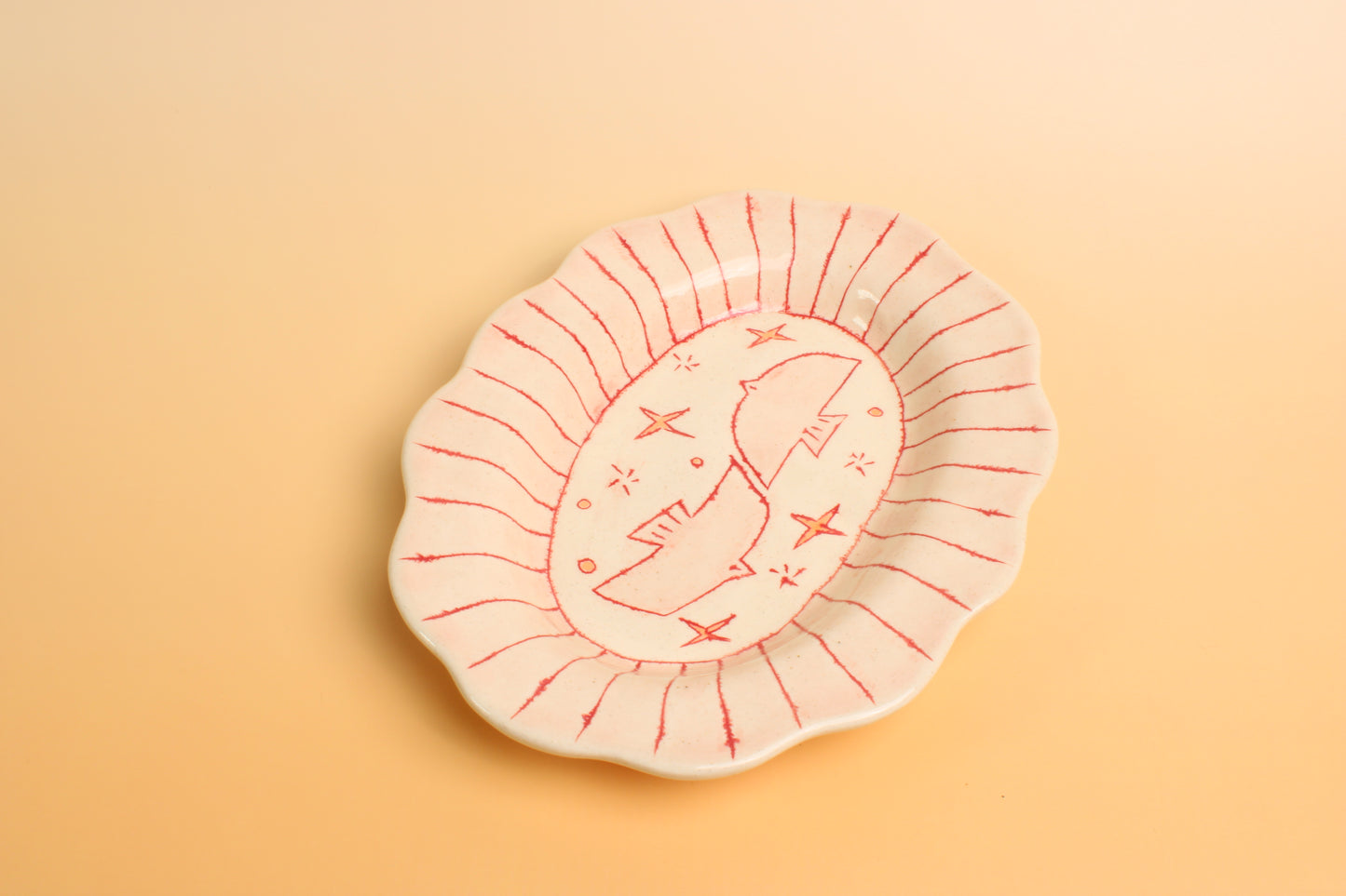 Red Line Birds Dish